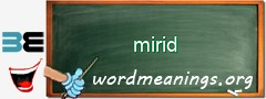 WordMeaning blackboard for mirid